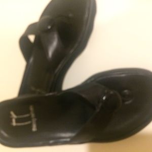 New Thierry Rabotin Black Leather Sandals